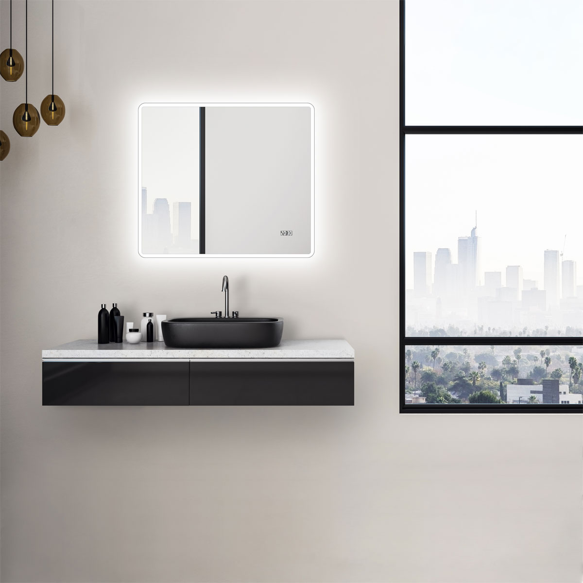 DSK  Design LED Lichtspiegel Silver Sintra 80 x 70 cm Bild 3