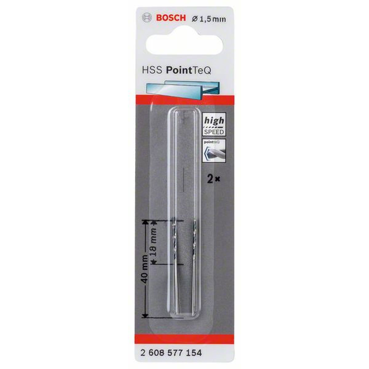 Bosch HSS-Spiralbohrer PointTeQ 1,5 mm Bild 1