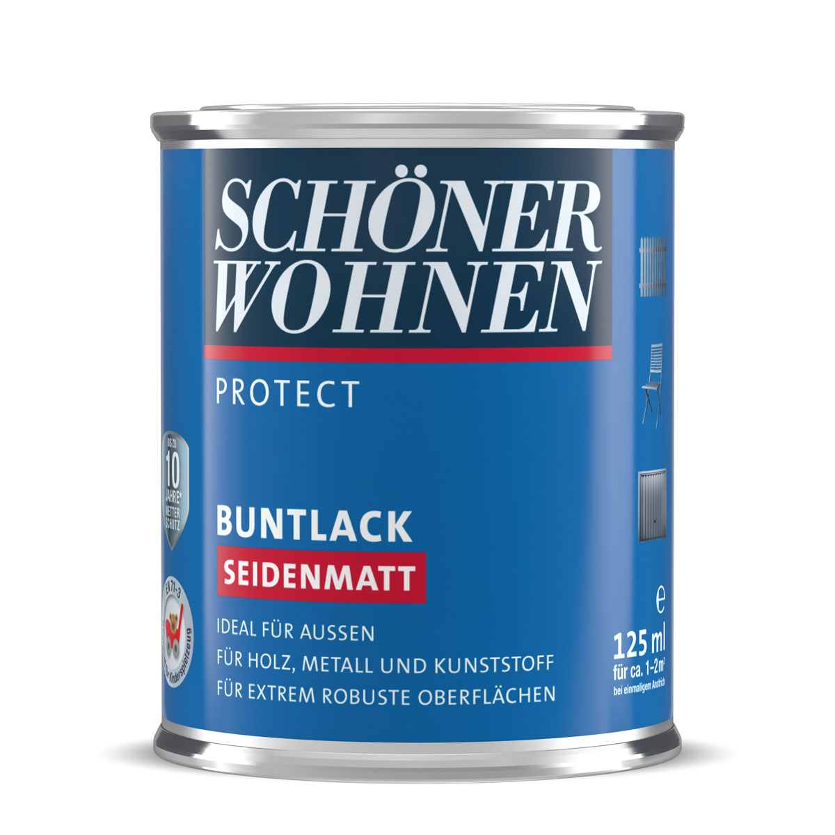 Schöner Wohnen Farbe Buntlack Protect schwarz seidenmatt 125 ml