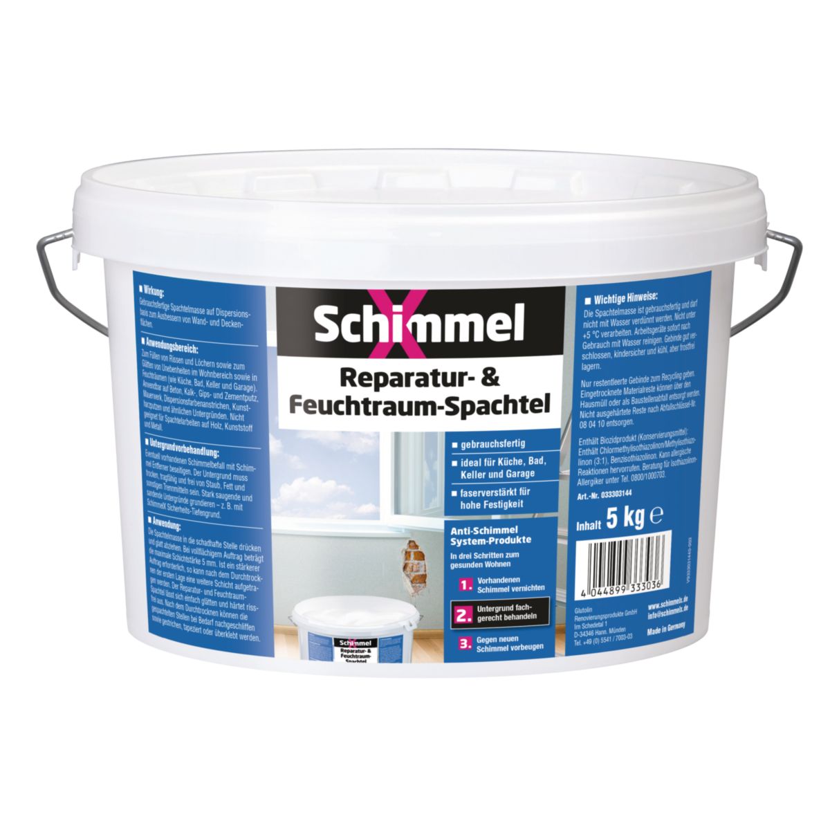 SchimmelX Reparaturspachtel Feuchtraum-Spachtel 5 Kg