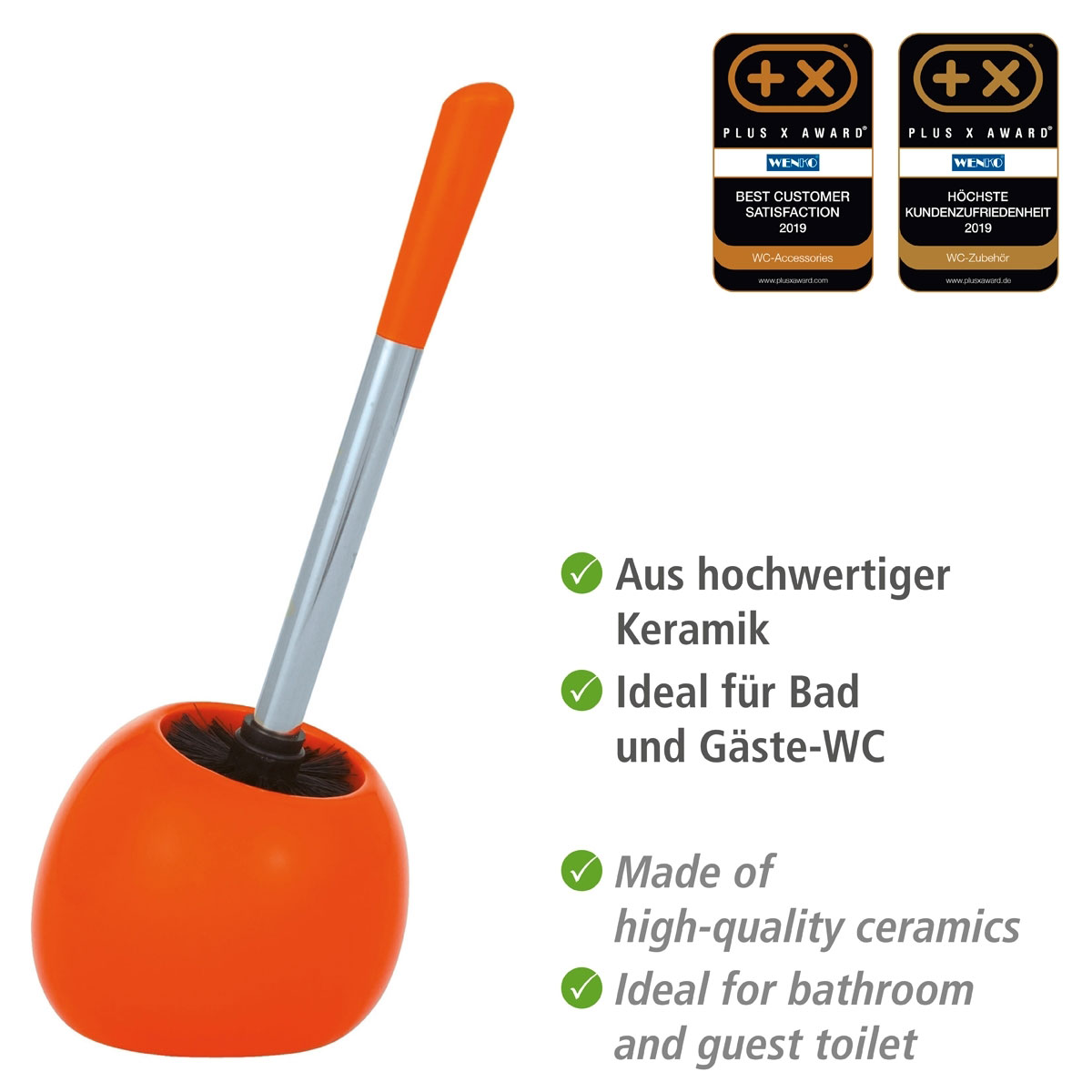 Wenko  WC-Garnitur Polaris Orange Keramik aus hochwertiger Keramik Bild 3