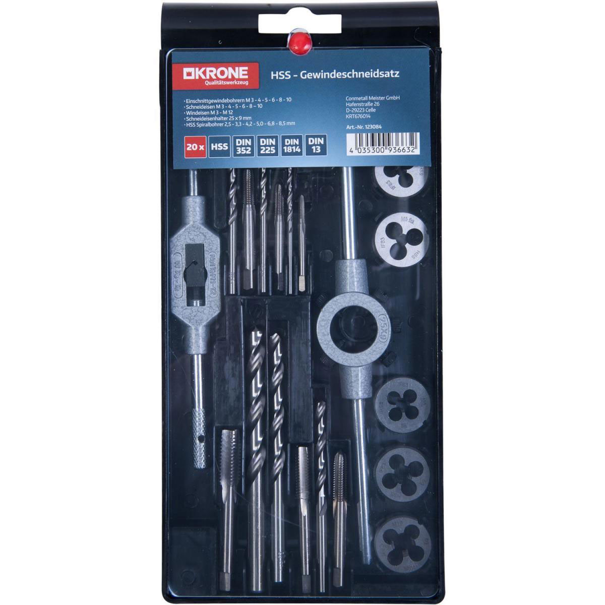 Krone Gewindeschneid-Satz HSS 20-teilig Bild 3