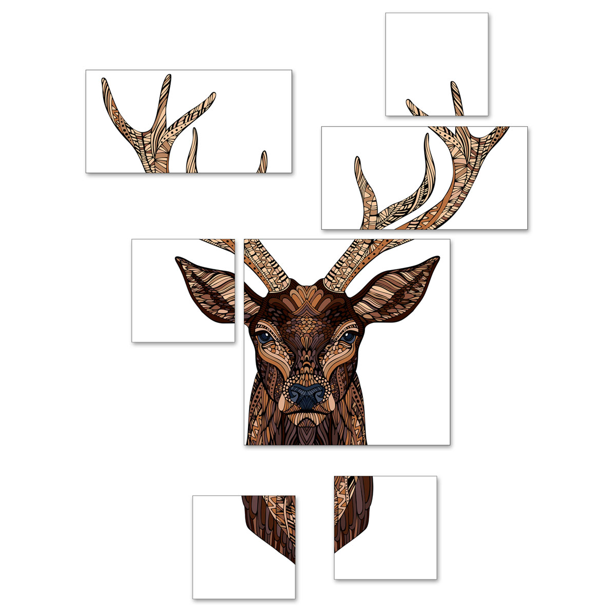 Canvas-Art SET Hirsch 7-Teile