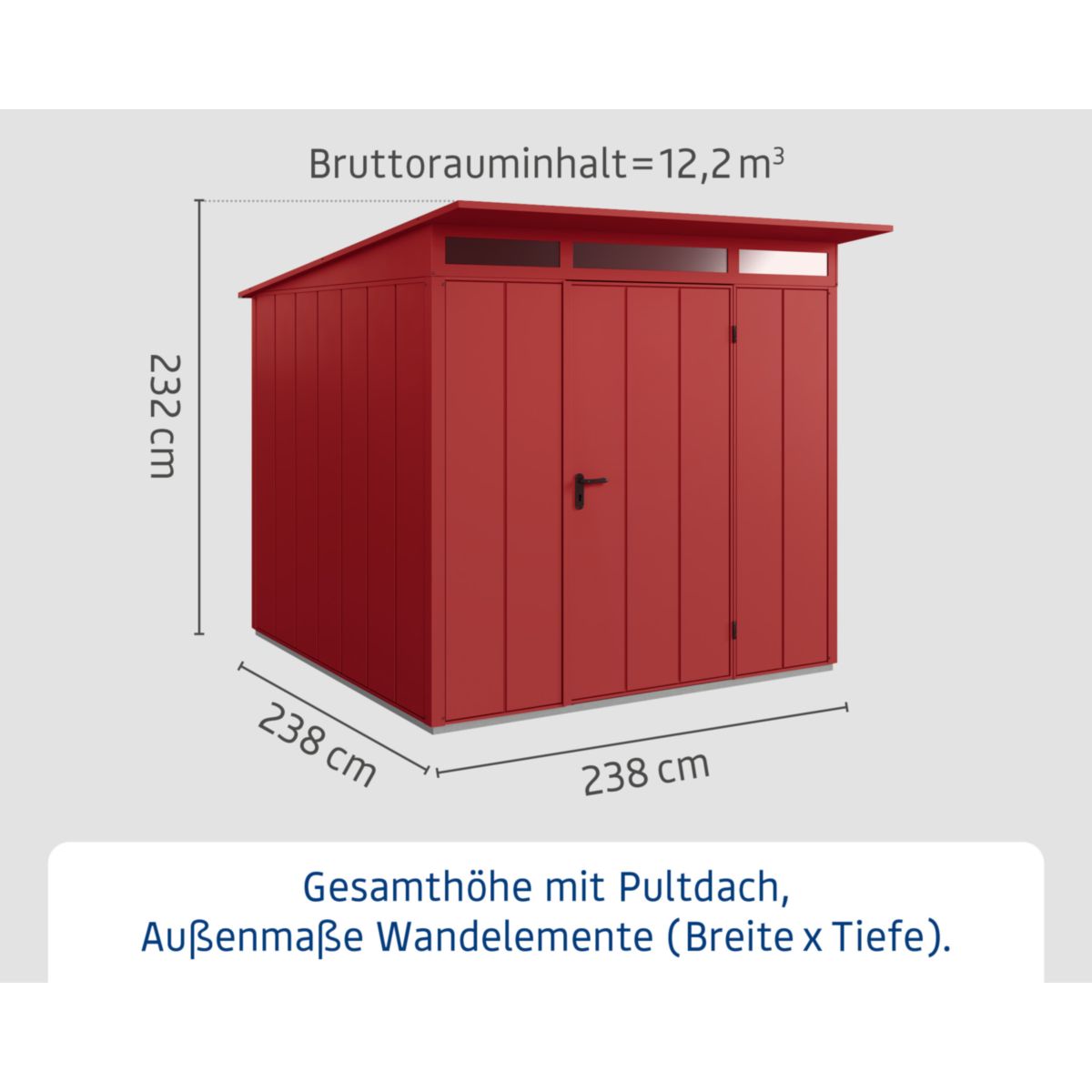EcoStar  Gerätehaus Elegant-PTyp 2RAL3004 1 flg Bild 3