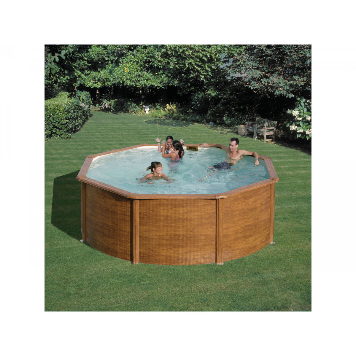 Rundpool-Set Holzoptik 350 cm