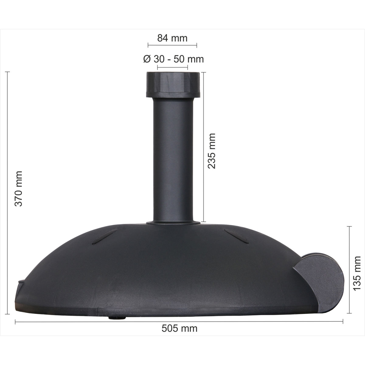 Schneider Schirme Beton-Schirmständer 40 kg halbrund anthrazit Bild 3