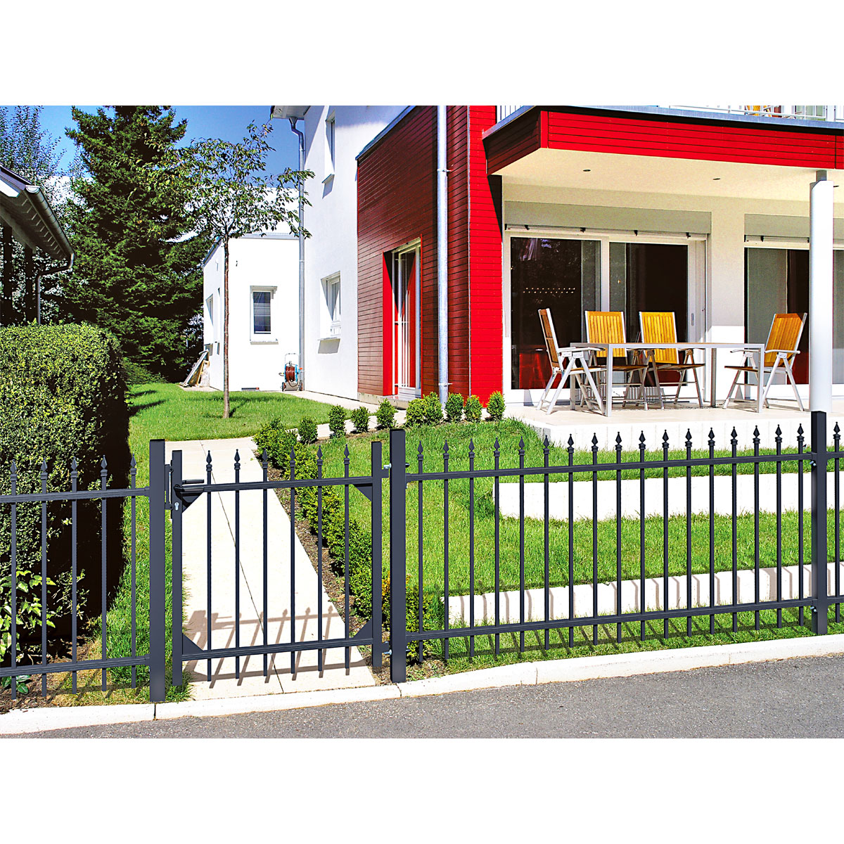 Zaunfeld Chaussee mattschwarz 200 x 100 cm Bild 3