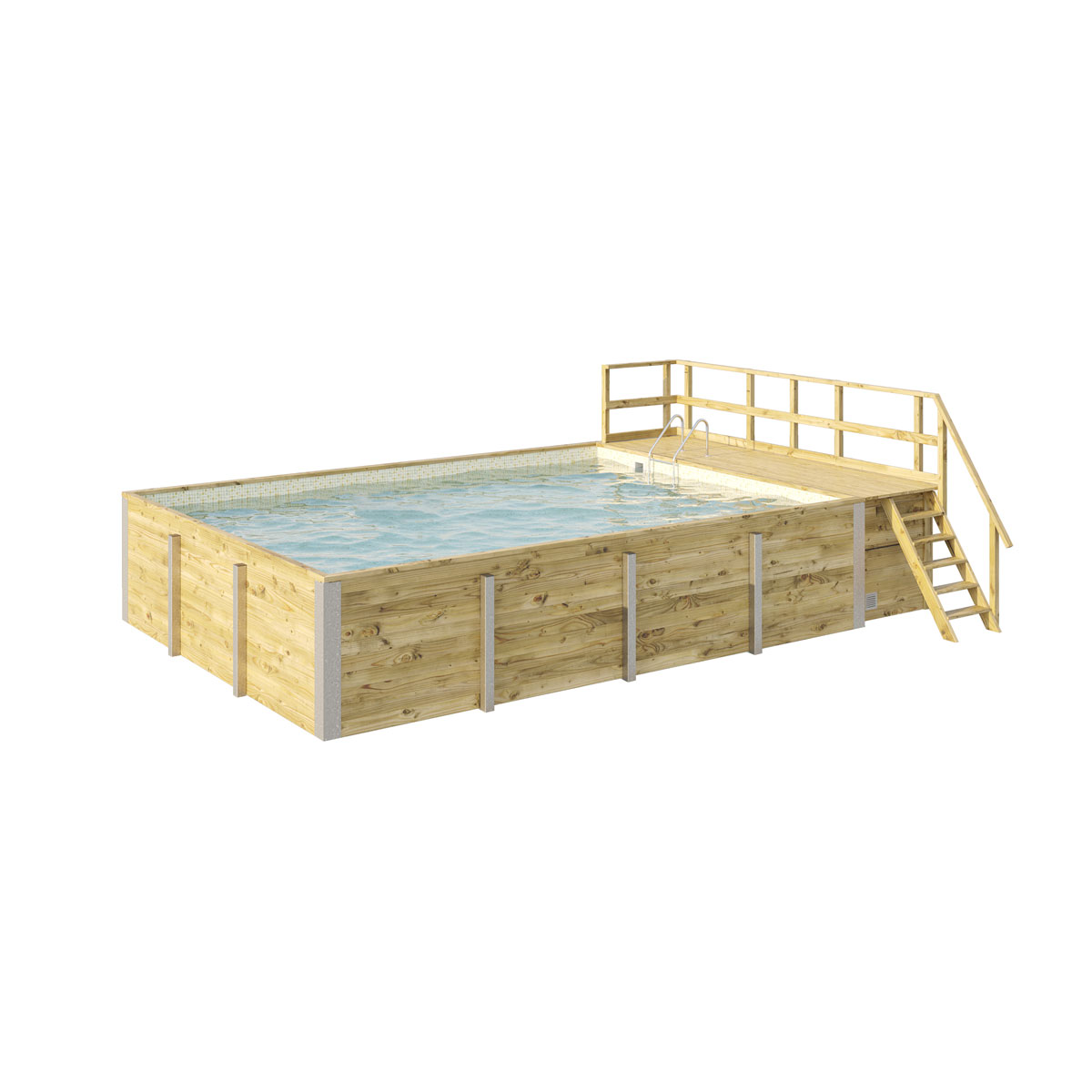 Weka Pool Rechteckig Größe 2 b 401,5 x 641,5 cm inkl Technikraum/Sonnendeck und FilteranlageFolie sand/mosaik