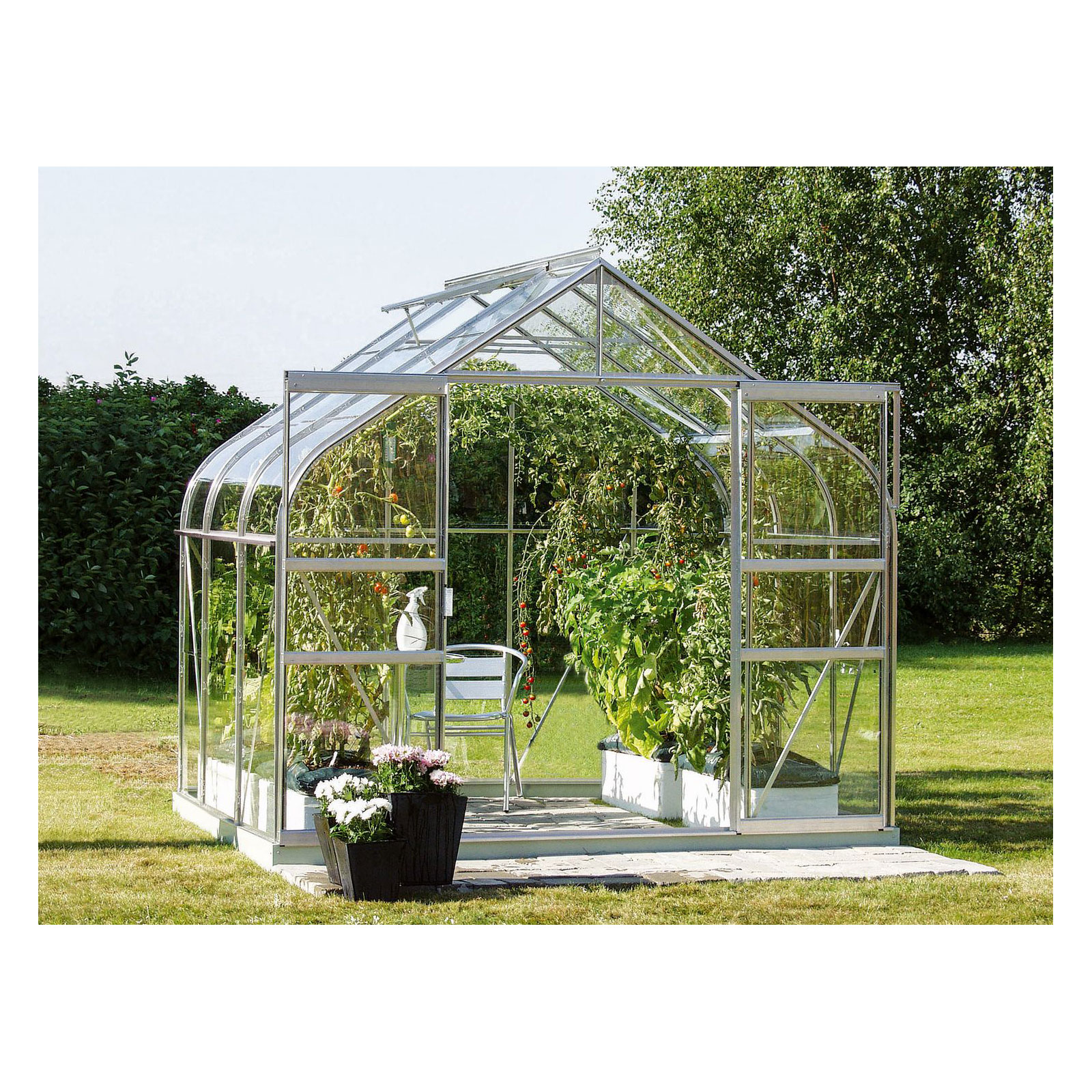 Vitavia Gewächshaus Dione 5000 5m² 3 mm Einscheibensicherheitsglas silber