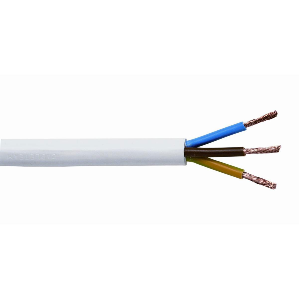 Schlauchleitung H05VV-F 3G 1,5 weiß Meterware