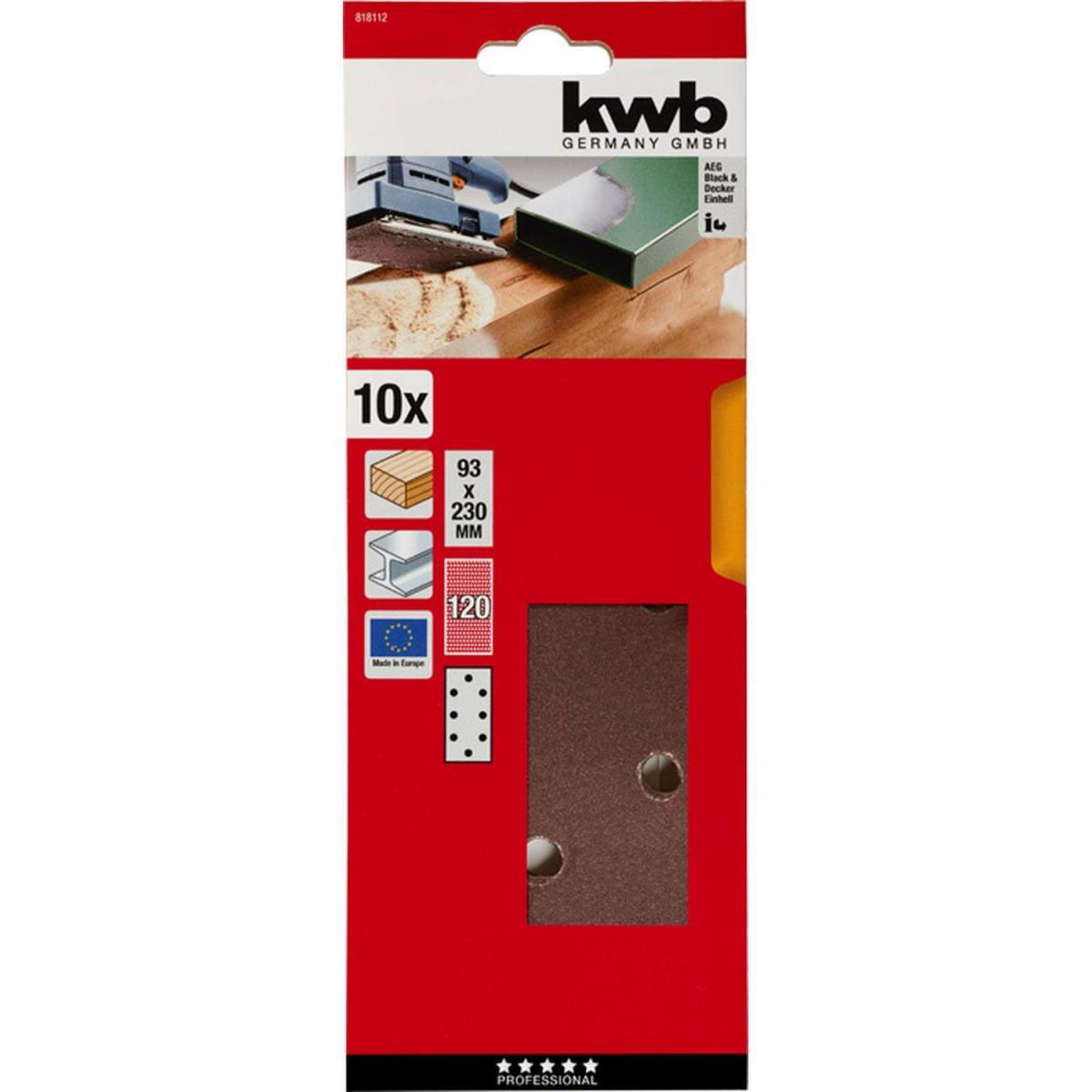 kwb  Schleifstreifen Holz und Metall 93 x 230 mm K120 Bild 2