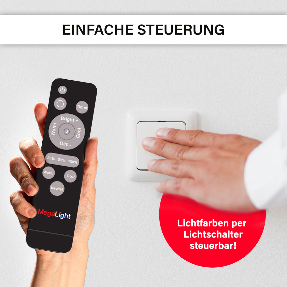 Decken-Wandleuchte SHINING PLUTO LED ALU 1800K 24W Bild 2