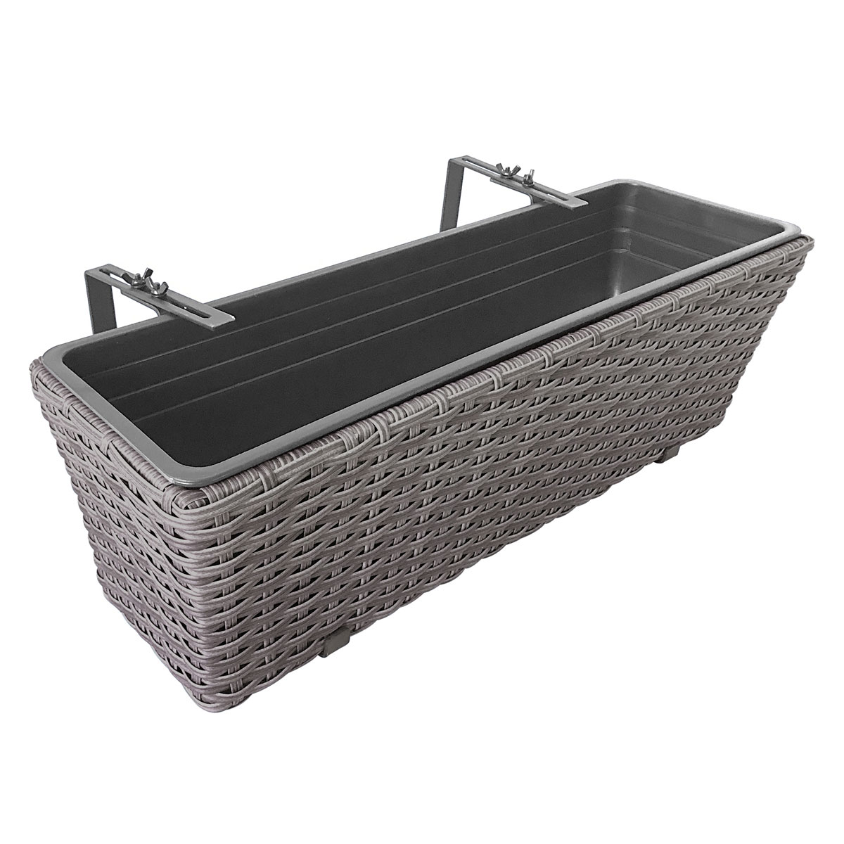 Haveson Blumenkasten Lotus graubraun