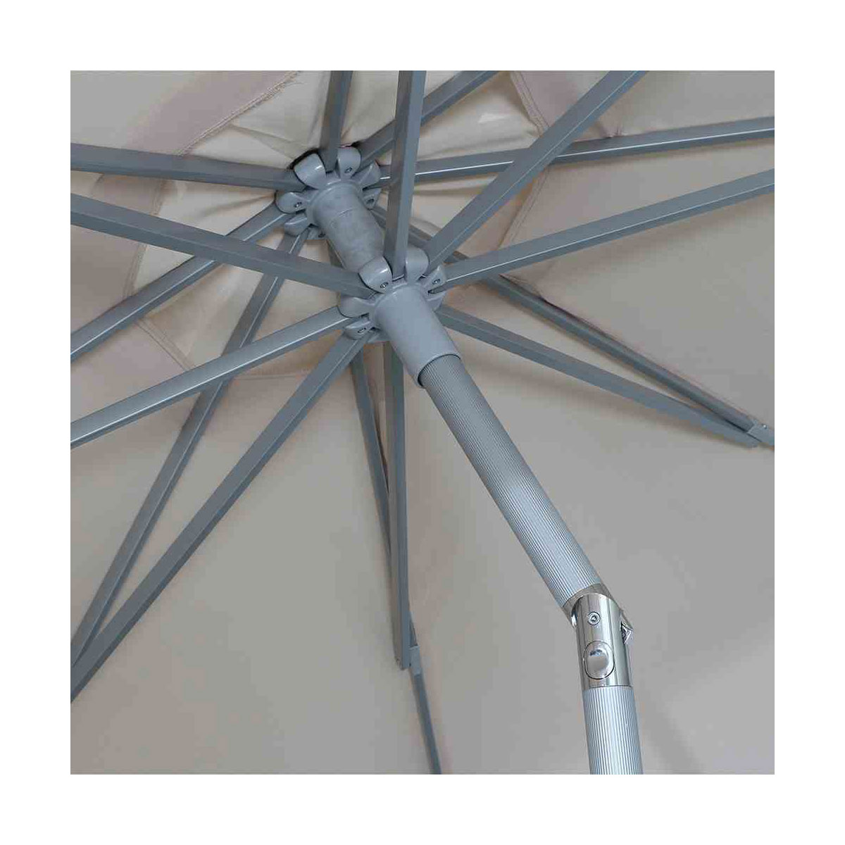 Siena Garden Mittelstockschirm Alu-Push Pro Durchmesser 300 cm silber/natur Bild 5