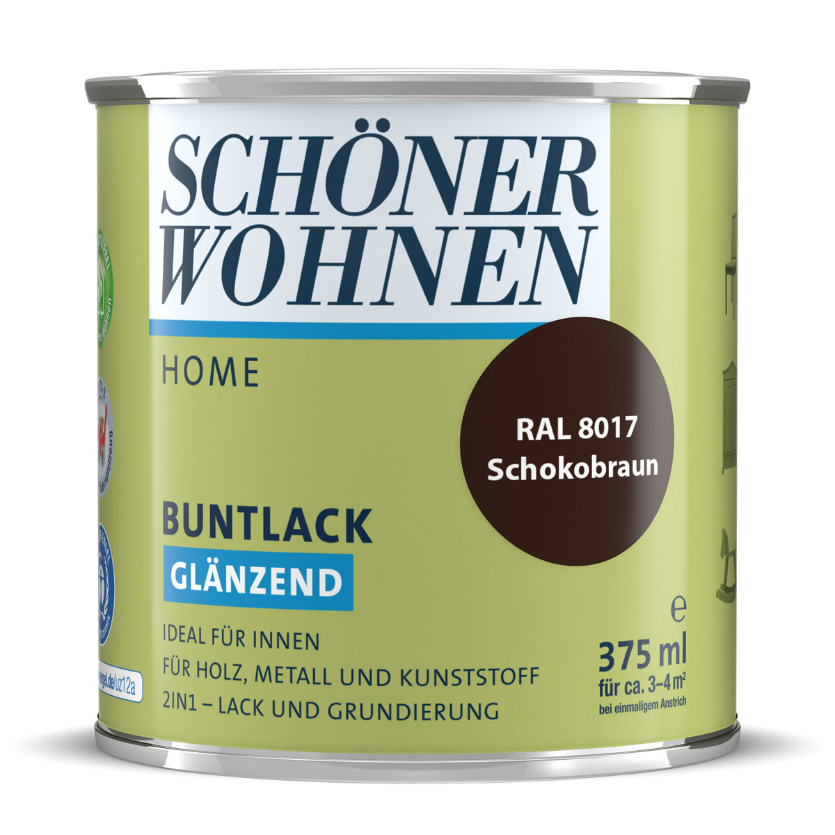 Schöner Wohnen Farbe Buntlack Home schokobraun glänzend 375 ml