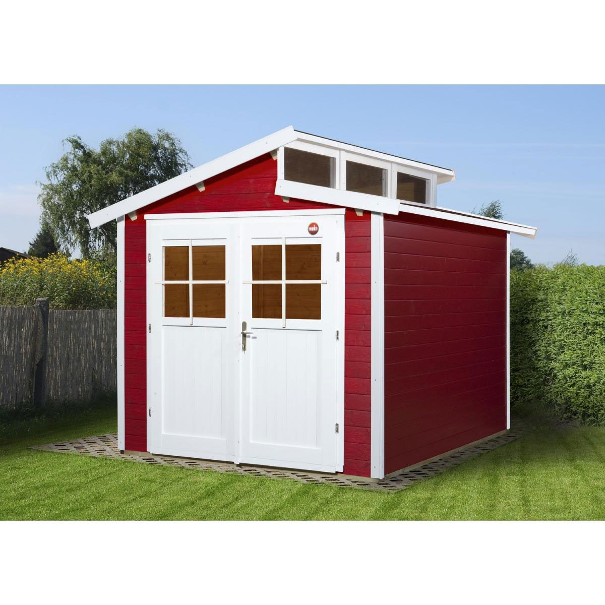 Weka Gartenhaus 226 267 x 261 x 252 cm rot Bild 1