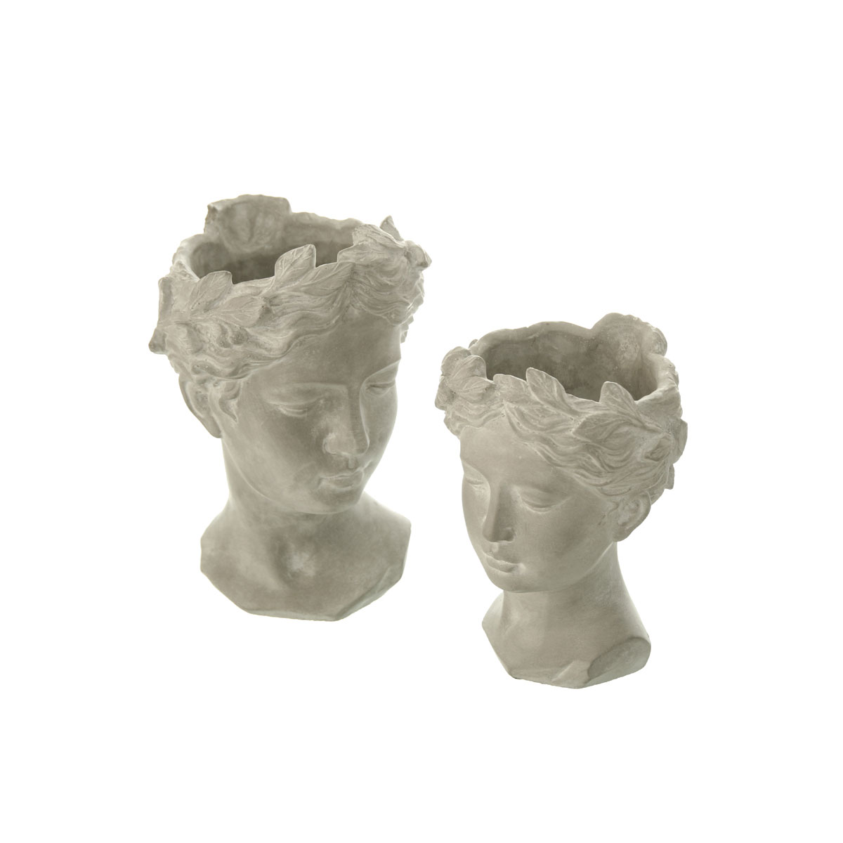 Pflanztopf Büste 17,5 x 17,5 x 27 cm grau/weiß