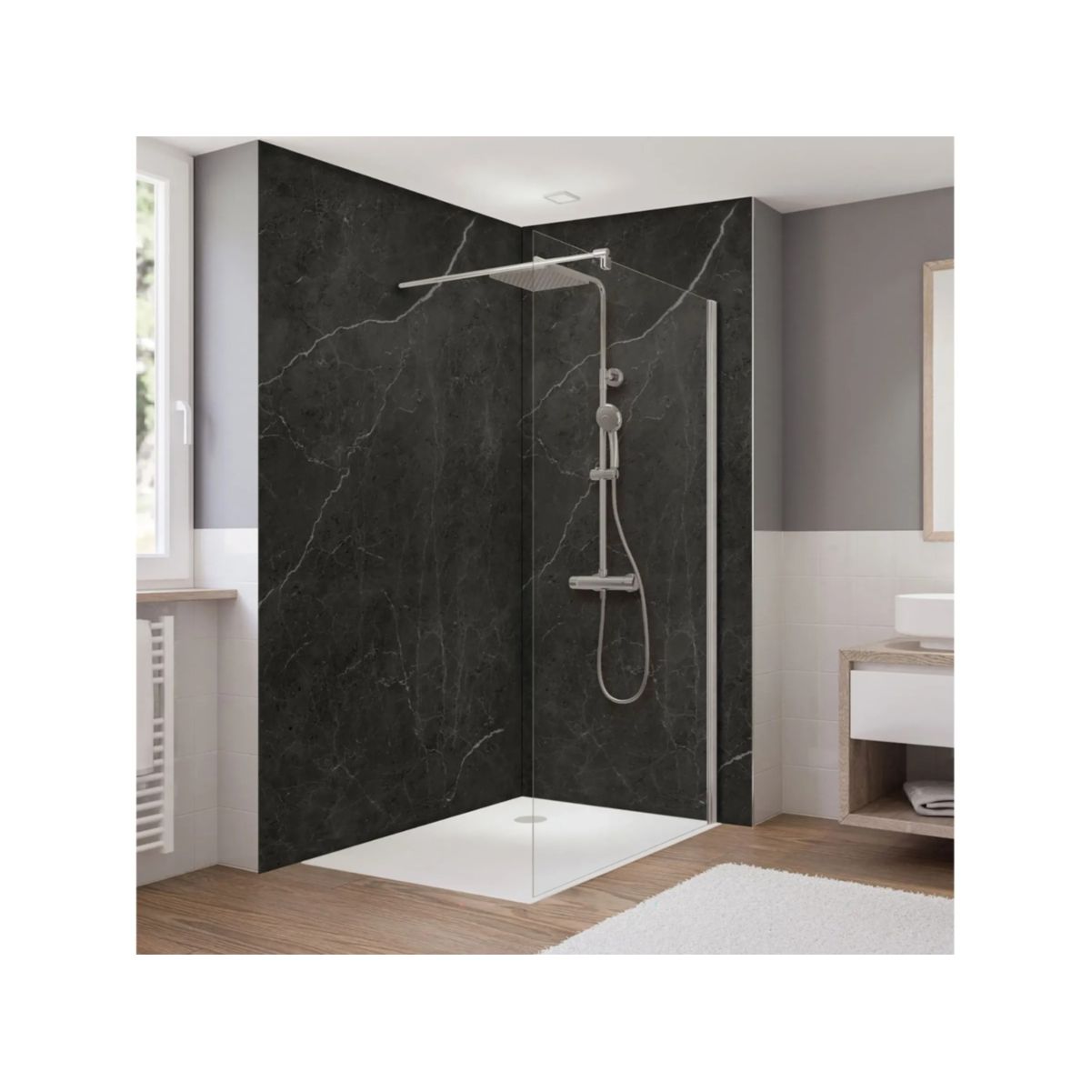 Breuer Via WalkIN, begehbare Dusche, chromklar, CER 900x1900cm