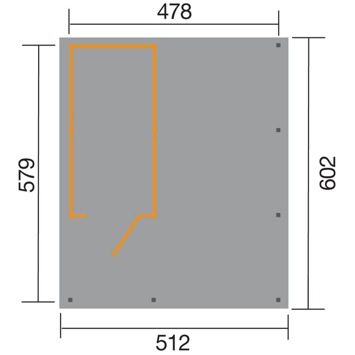 Weka Carport 607 inklusive Geräteraum 512 x 602 x 233 cm Bild 2