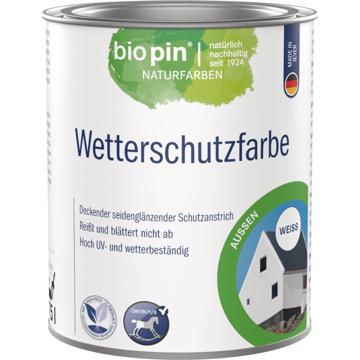 BiopinWetterschutzfarbe WEISS 0,750 l