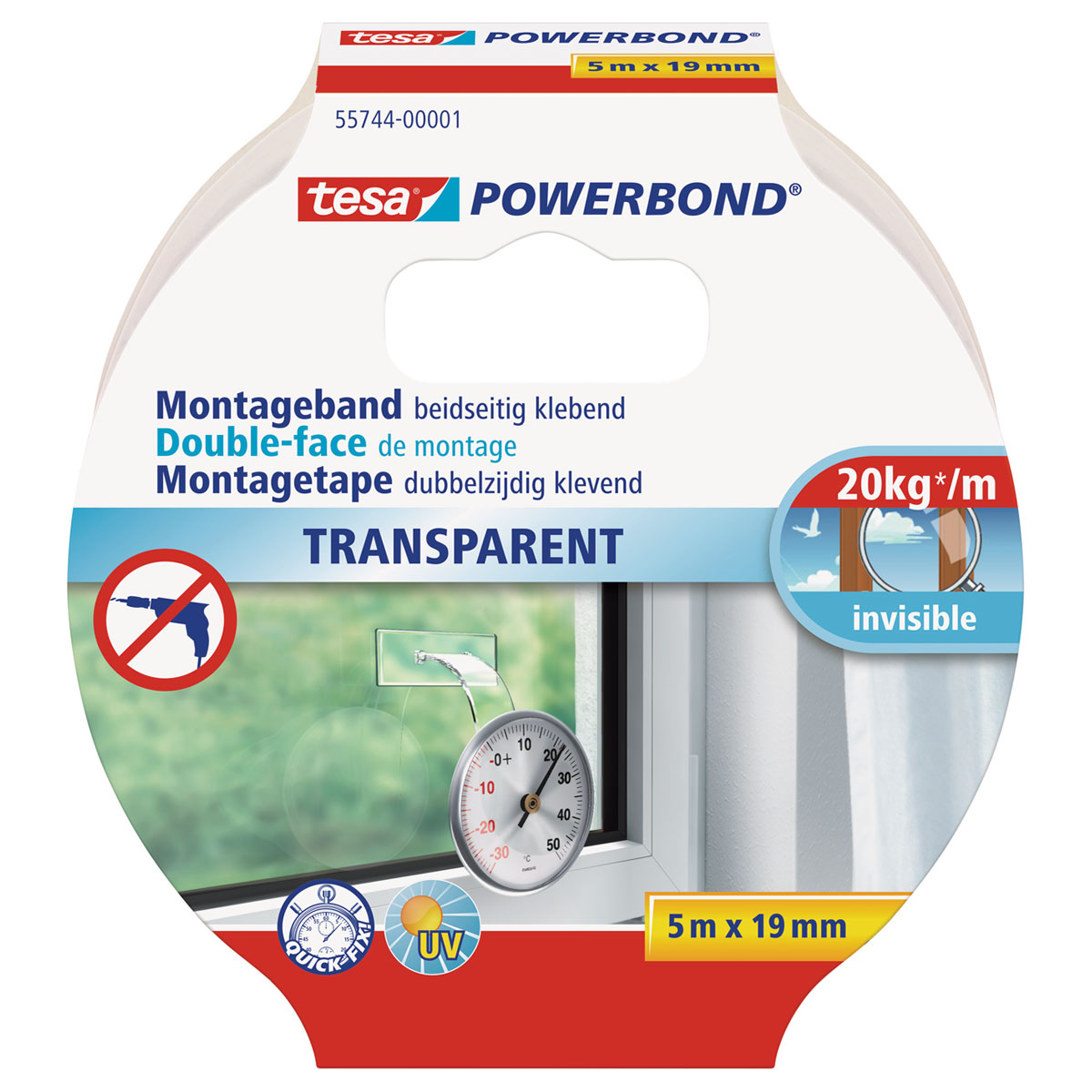 Tesa Powerbond Transparent 5mx19 mm