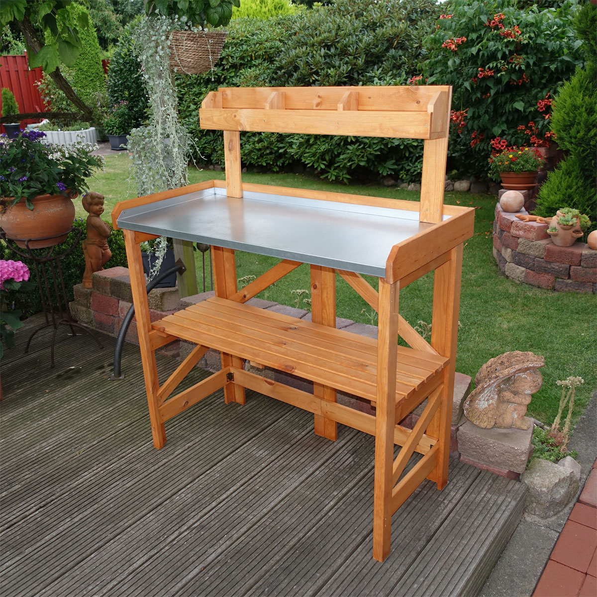 Promadino Pflanztisch klappbar mit Ablage Bild 4