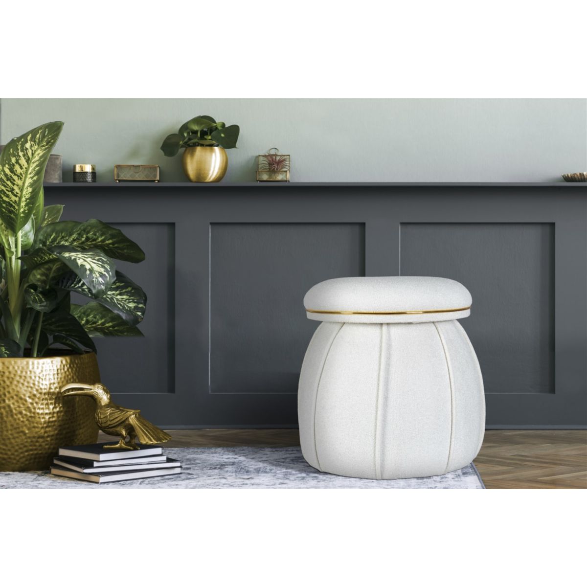 Hocker Corin 135 weiss gold Bild 3