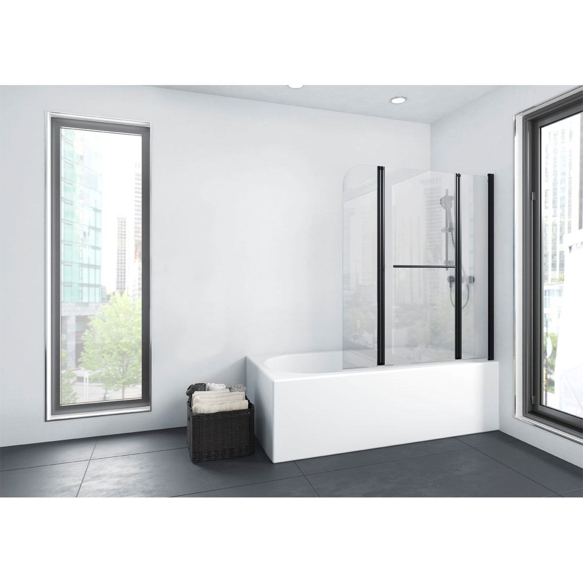 Aurlane Badewannenfaltwand Black Spririt 3 125 x 140 cm Bild 6