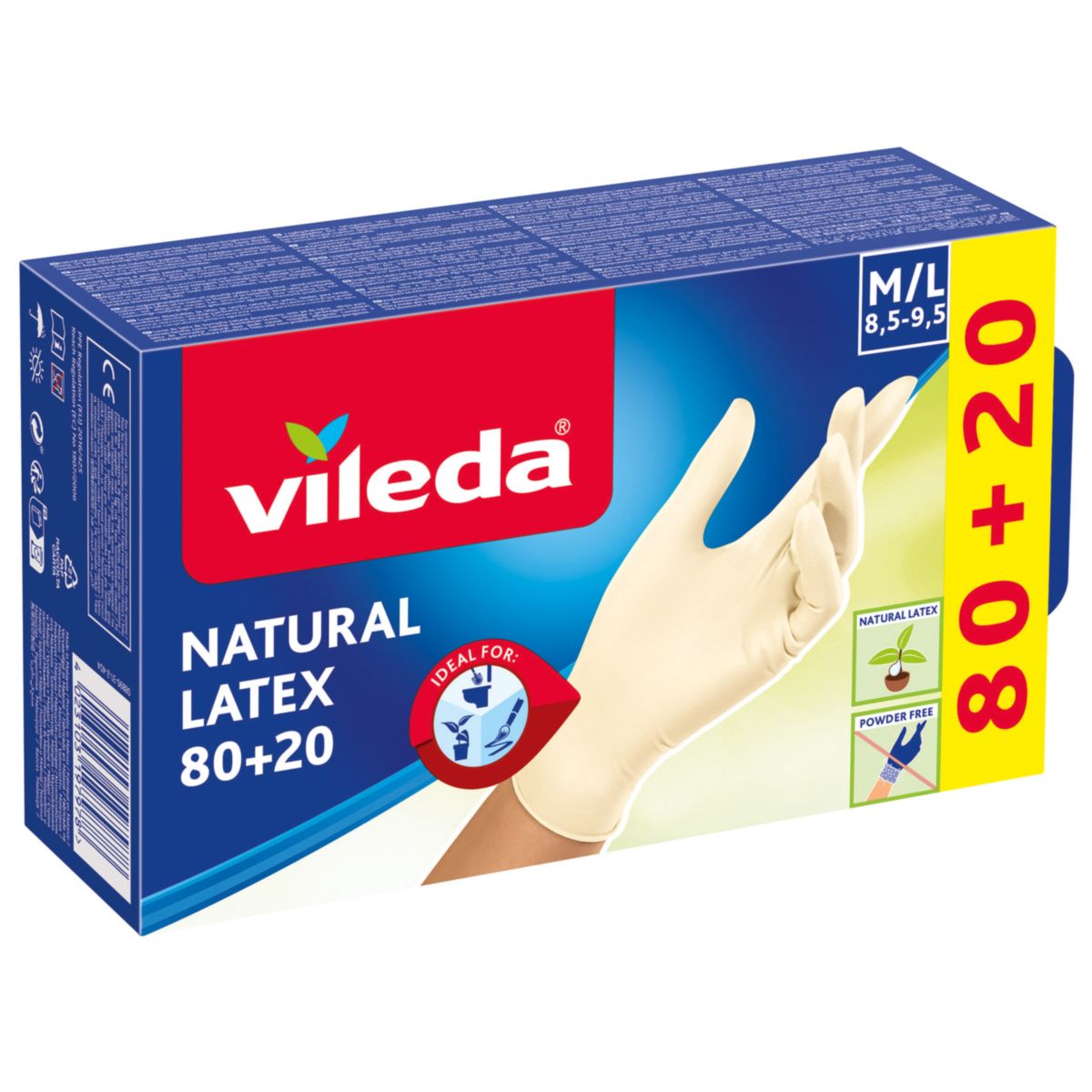 Vileda Einmalhandschuh Multi Latex 80+20 Stück M/L