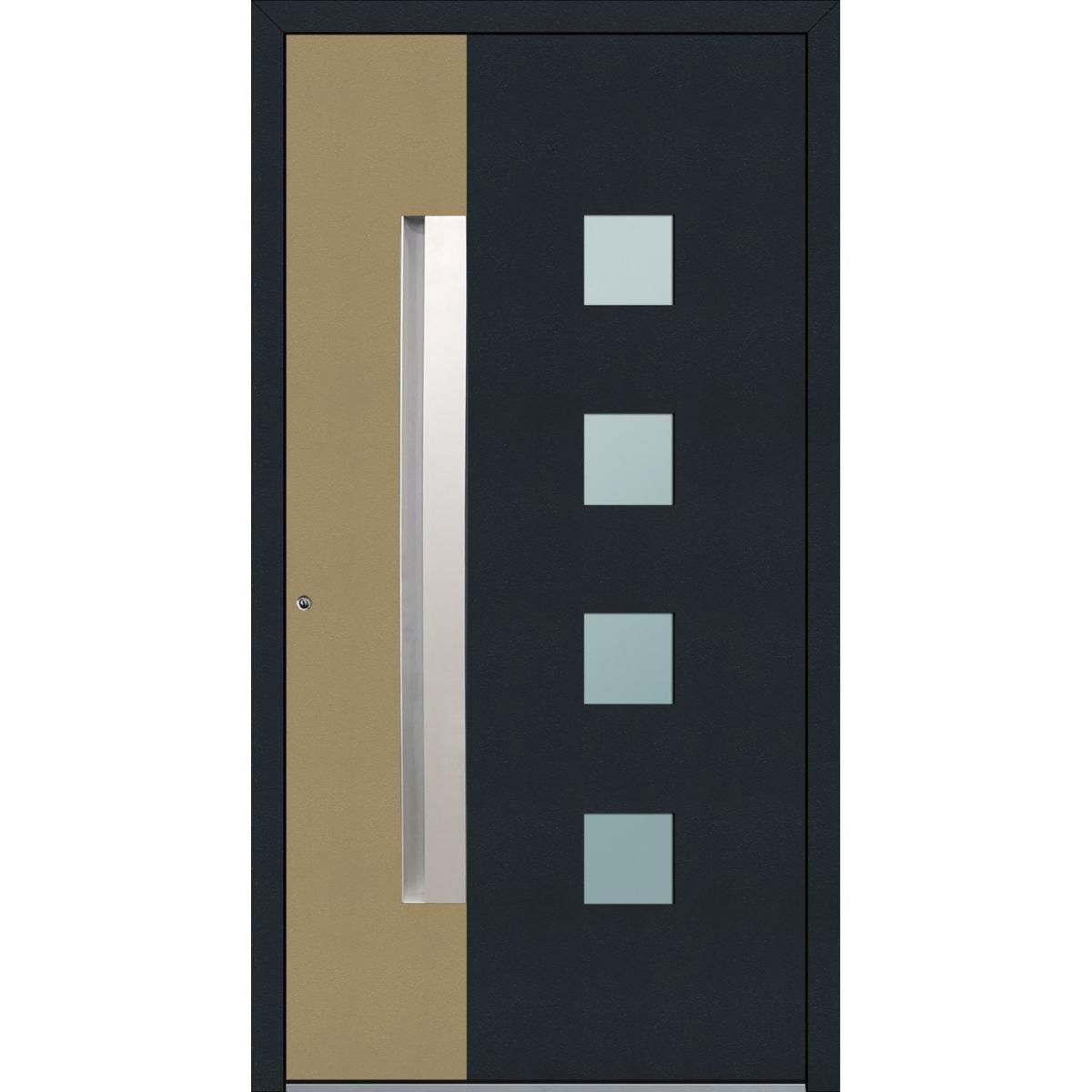 Aluminium Sicherheits-Haustür Genua Exklusiv 75 mm anthrazit-beige 100 x 210 cm Anschlag links inkl Griffleiste Bild 1