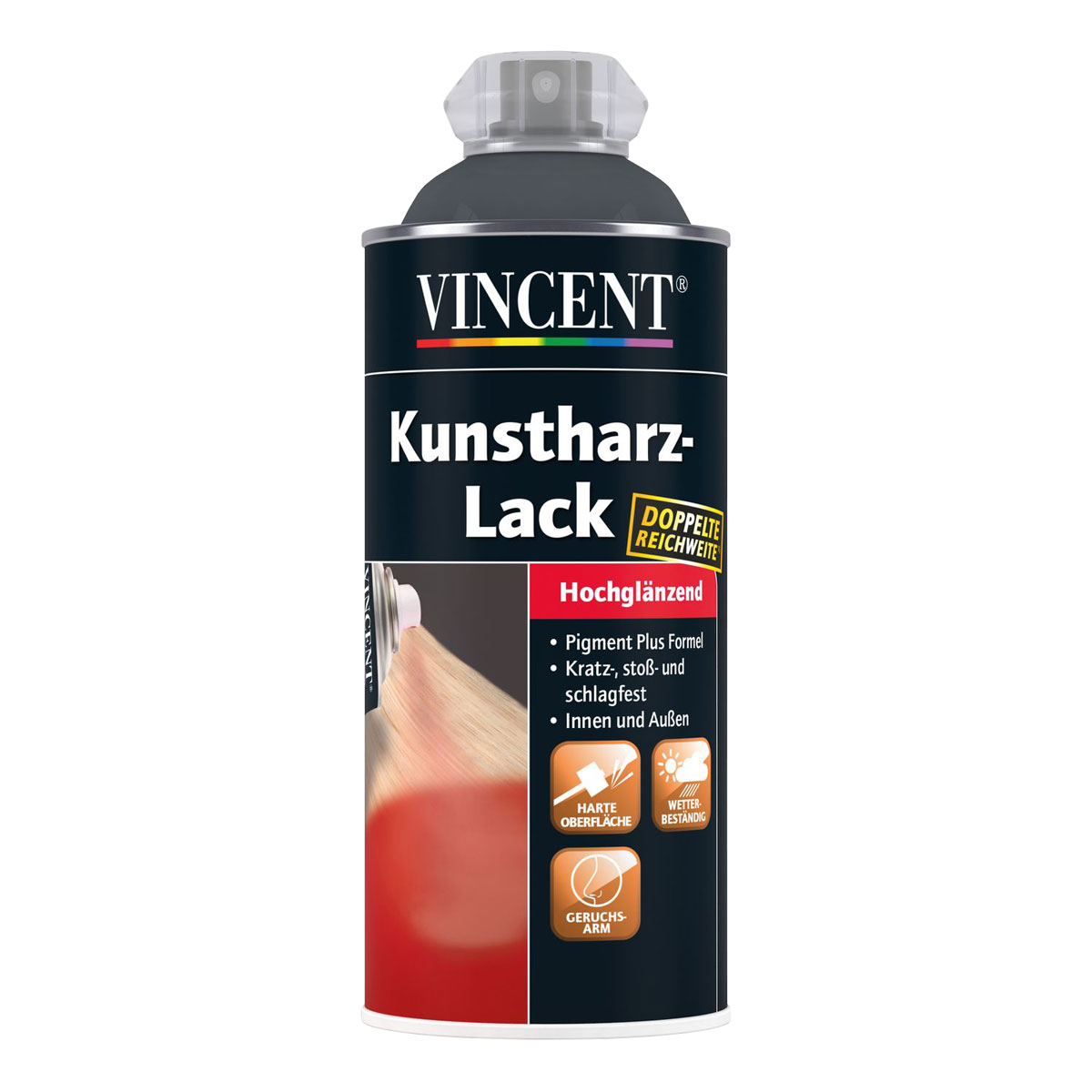 Vincent Kunstharzsprühlack anthrazit hochglänzend 400 ml