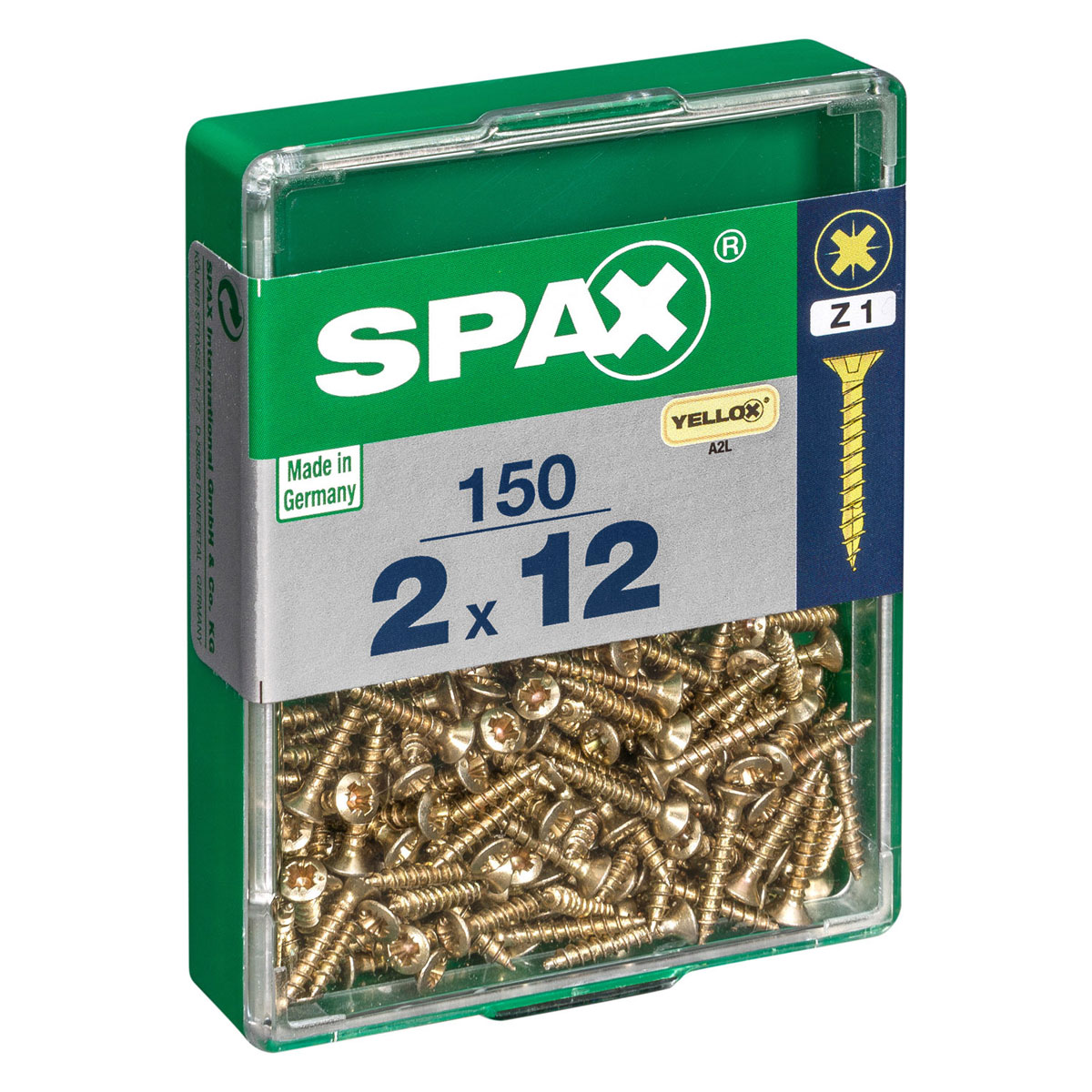 Spax Universalschrauben Yellox Senkkopf 2 x 12 M 150 Stück Bild 2