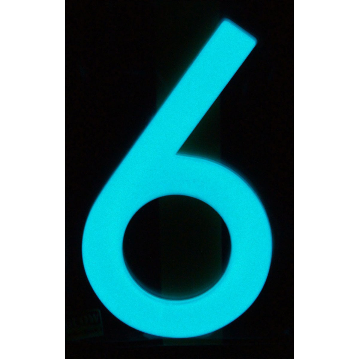 Alpertec Hausnummer 6 nachtleuchtend selbstklebend weiß-grün Bild 2