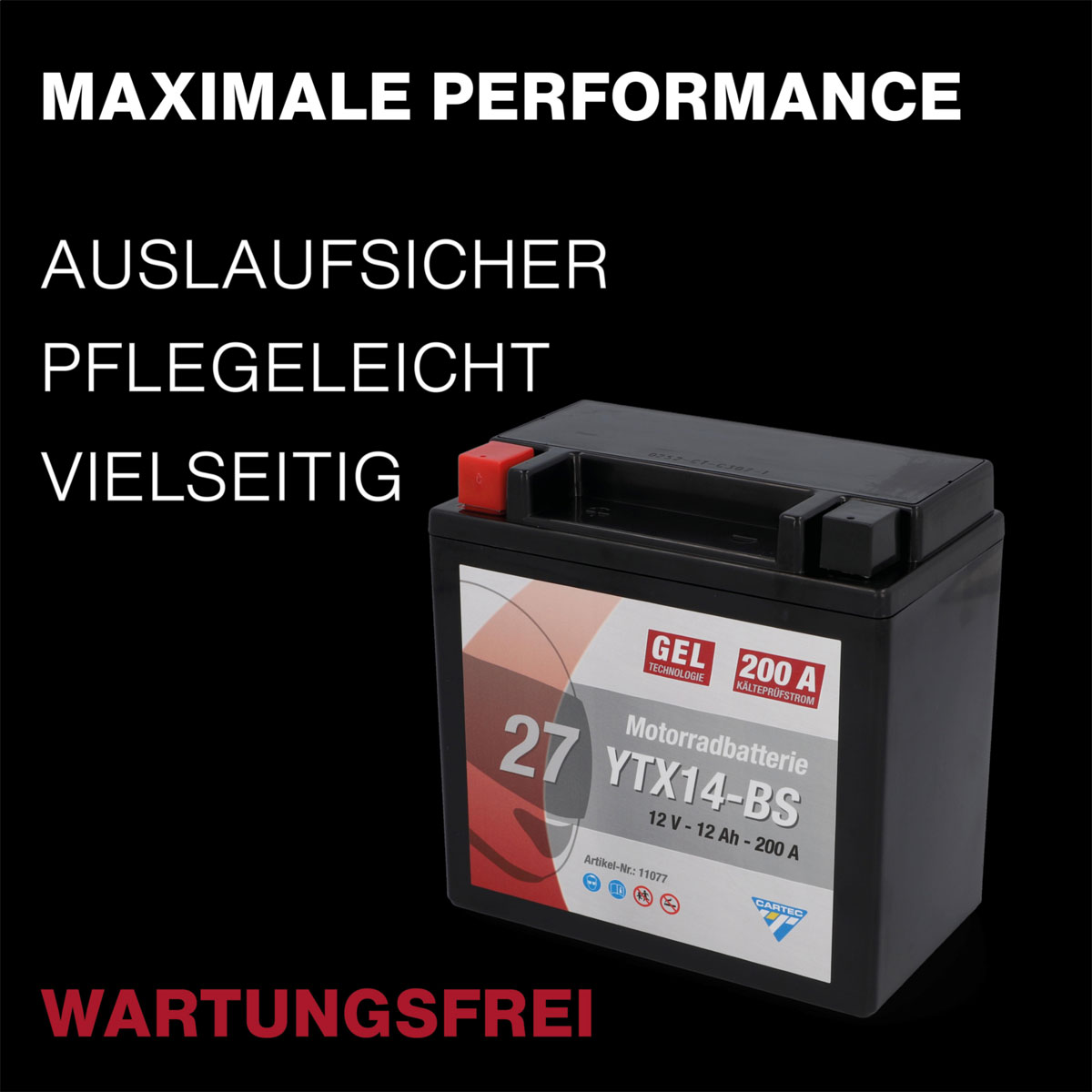 Batterie GEL YTX14-BS 14Ah 260A Bild 7