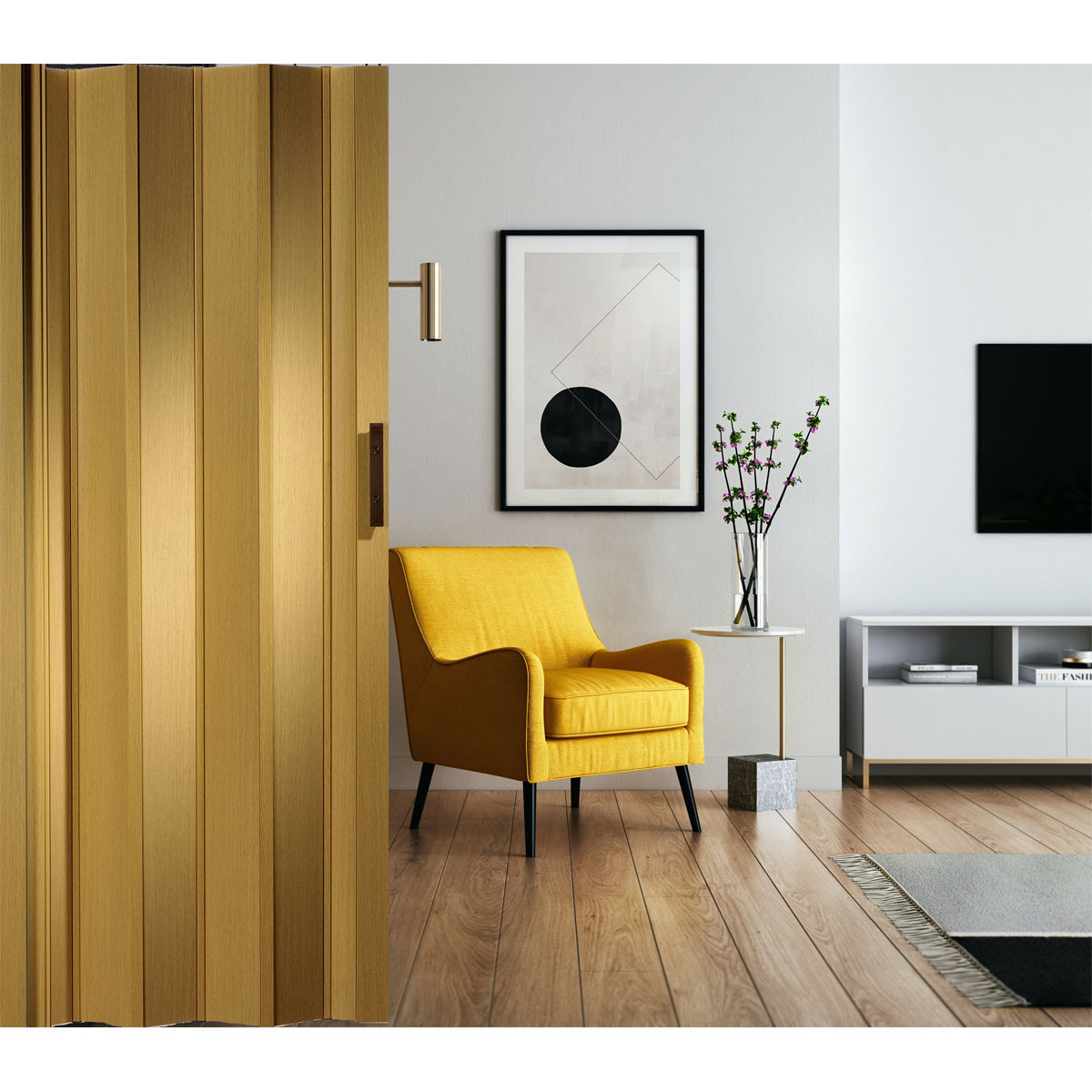 FORTE Kunststoff-Falttür Luciana B 88,5 x H 202 cm Eiche hell Bild 3