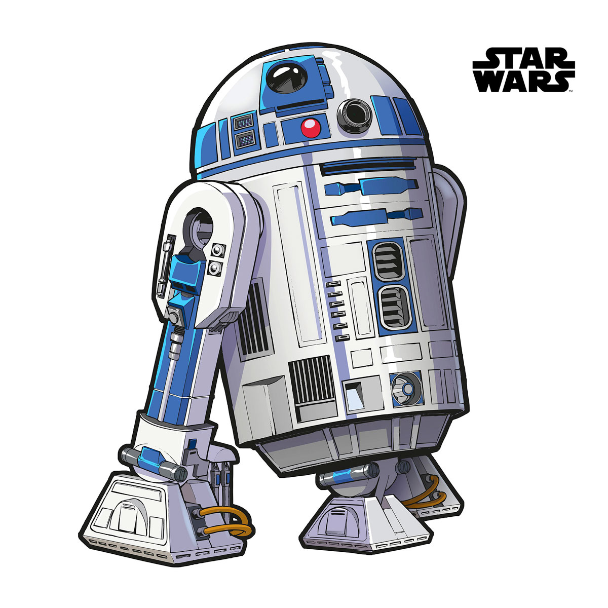 Komar  Selbstklebende Vlies Wandtattoo Star Wars XXL R2D2 127x120 cm Bild 2