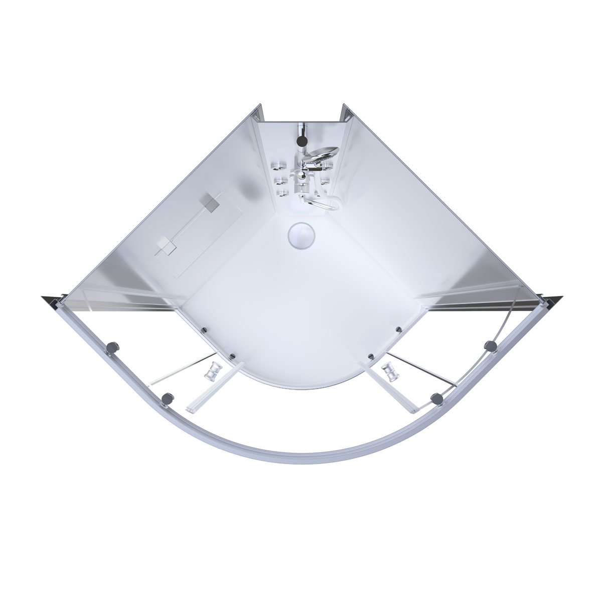 Aurlane Komplettdusche White Ocean 90 x 210 x 90 cm Bild 2