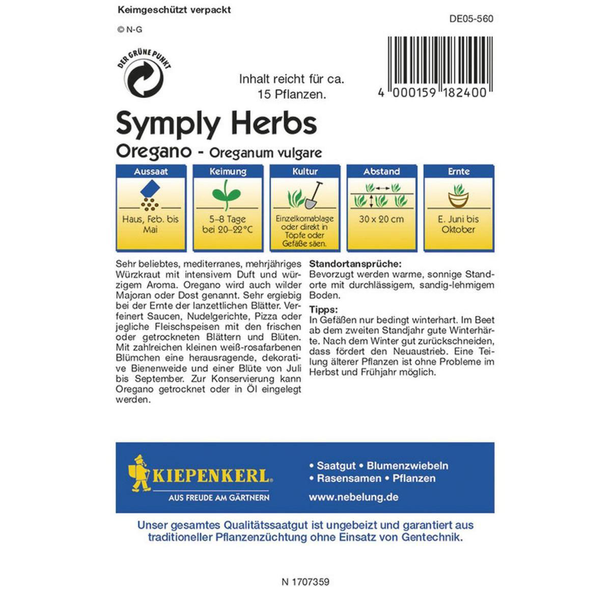 Kiepenkerl Oregano SimplyHerbs Bild 2
