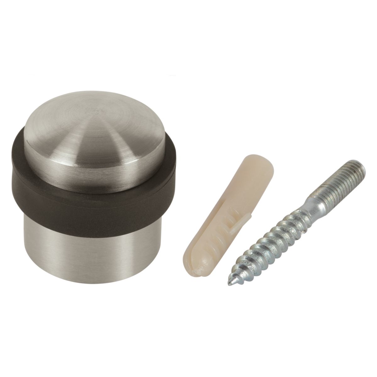Türstopper mit Schraube und Dübel Edelstahl gebürstet Höhe 30 cm