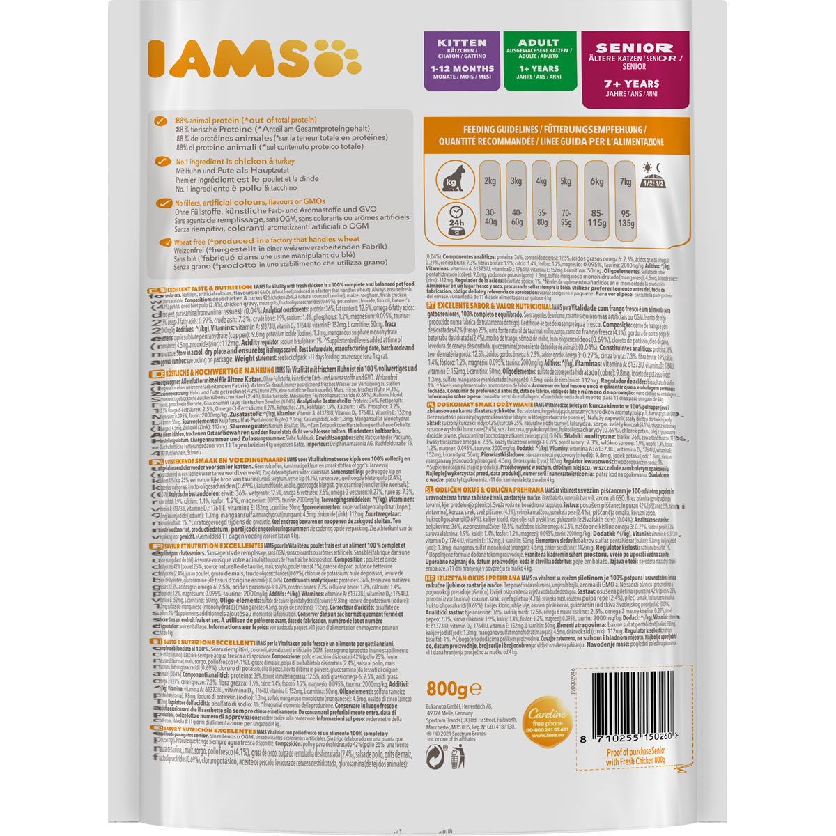 IAMS Trockenfutter Vital Katze Senior Huhn 800 g Bild 2