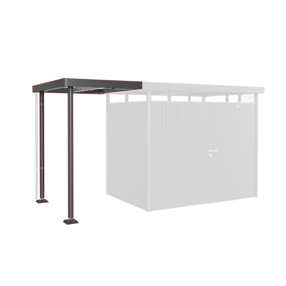 Biohort SEITENDACH GHH H2 Gr. S dunkelgrau-metallic