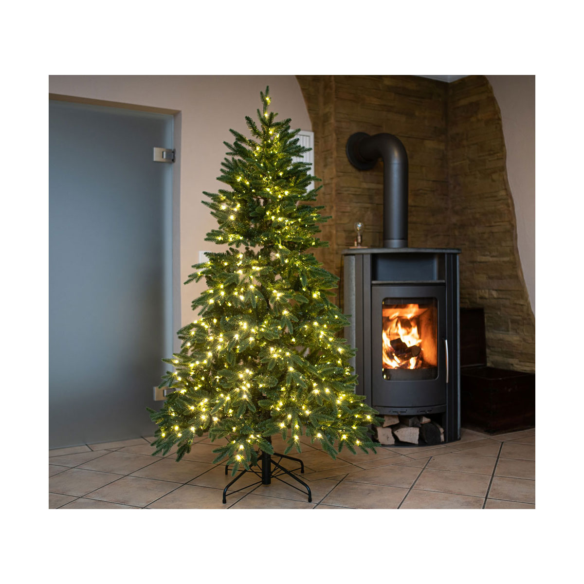 Künstlicher Weihnachtsbaum Sherwood Fichte inkl. LEDs 210 cm Grün Bild 4