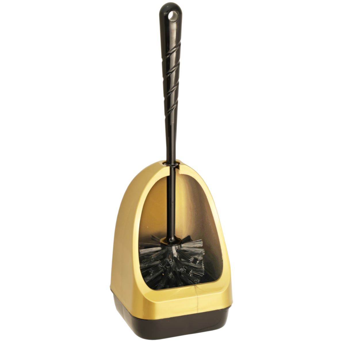 WC-Garnitur Hoch/Rund Kunststoff Gold-Schwarz