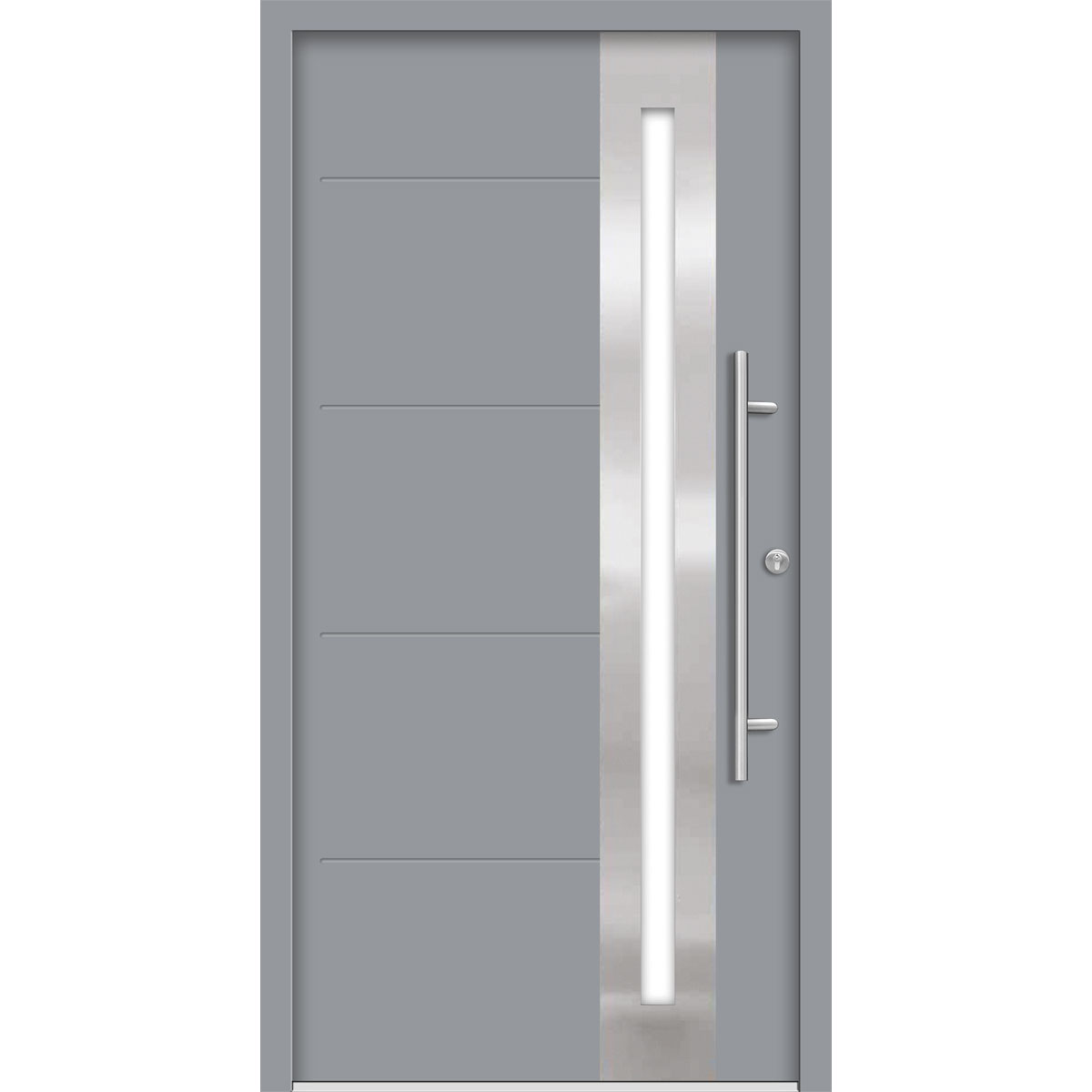SplenDoor  Premium-Haustür Passivedoor Eksjo energiesparend grau 100 x 210 cm rechts