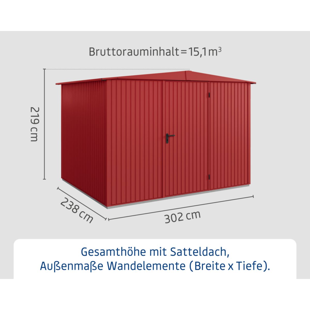 EcoStar  Gerätehaus Trend-STyp 3RAL3004 1 flg Bild 3