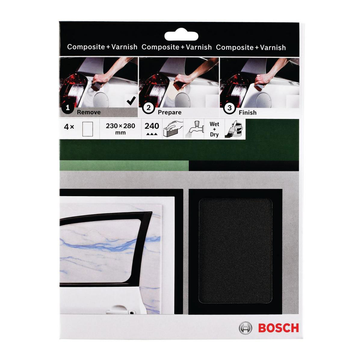 Bosch  DIY Handschleif-Set 230 x 280 mm 2xK240K400K600 4- teilig schwarz Bild 4