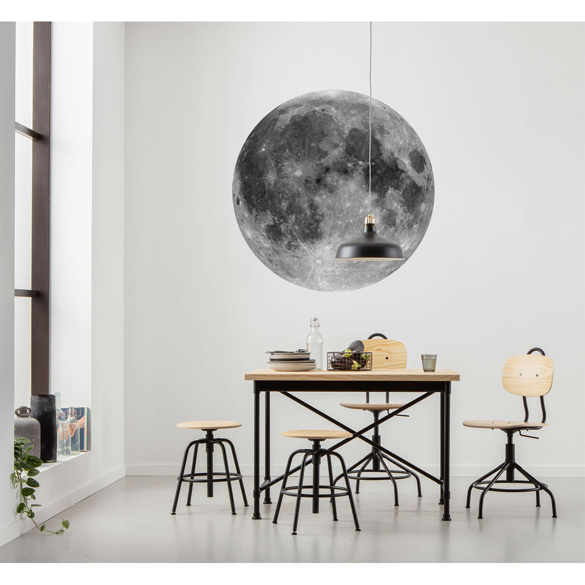 Komar  Selbstklebende Vlies Fototapete rund Moon Durchmesser 125 cm