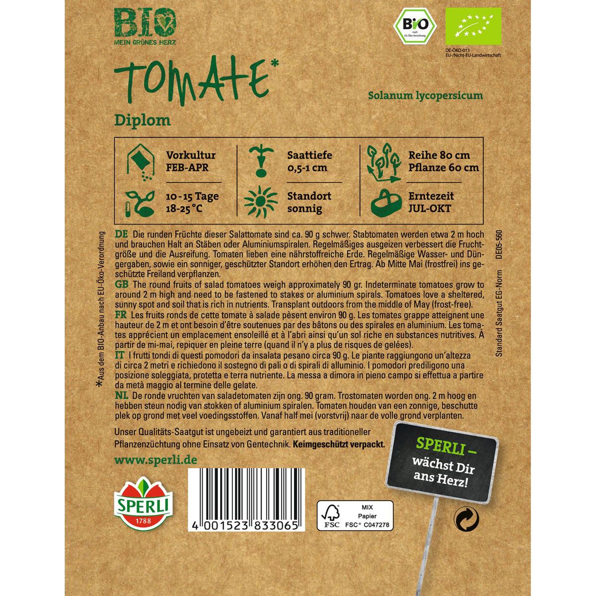 Bio-Tomate Stabtomate 200 cm Bild 2