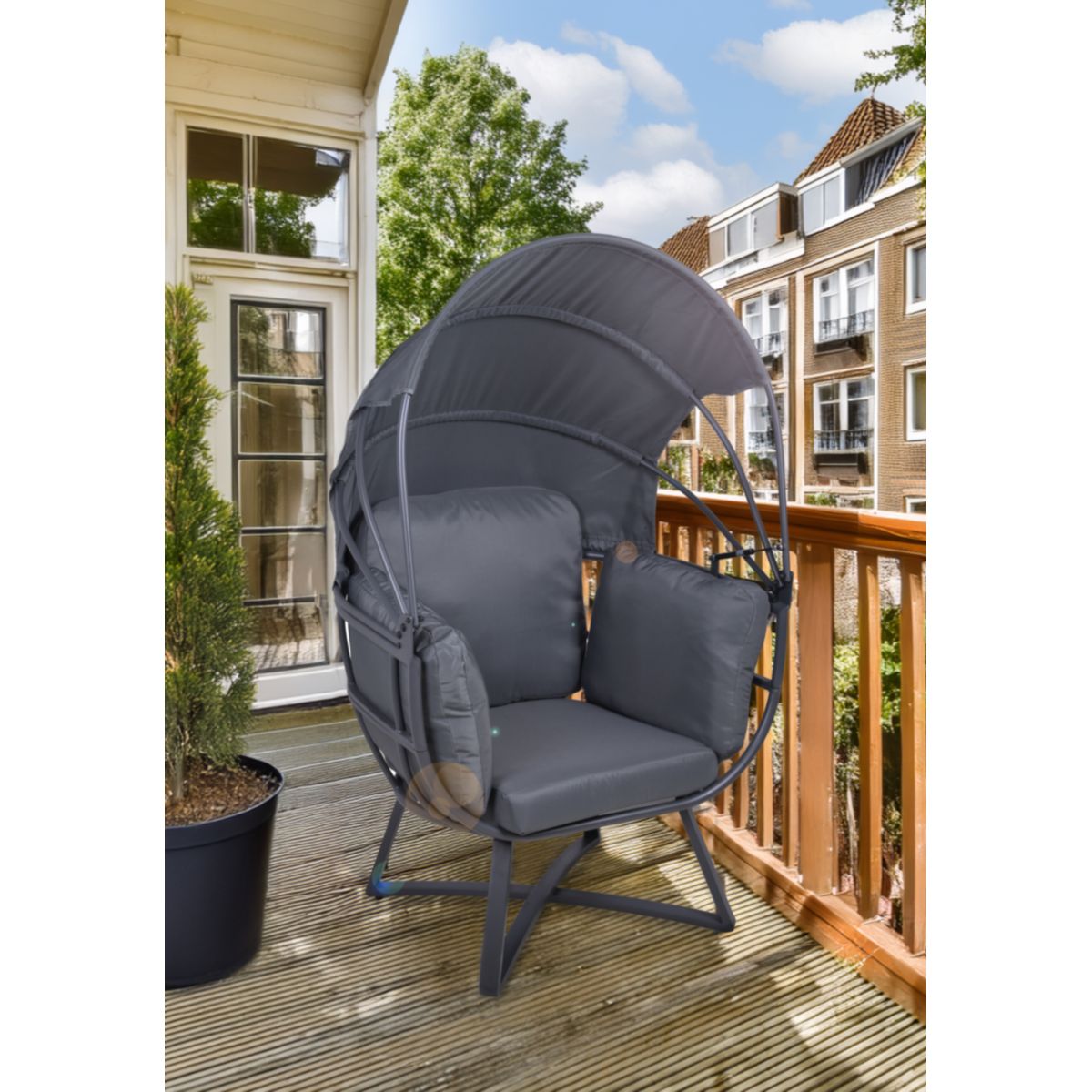 Garden Pleasure Relaxsessel DELOS Stahl, Polyester, anthrazit Bild 7