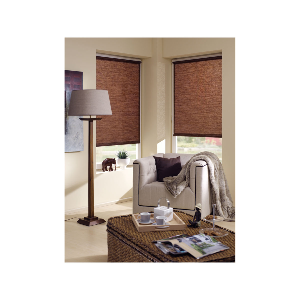 Gardinia Rollo Easyfix Natur weiß Bild 3